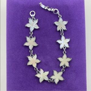 Silver Mother of Pearl Floral Bracelet